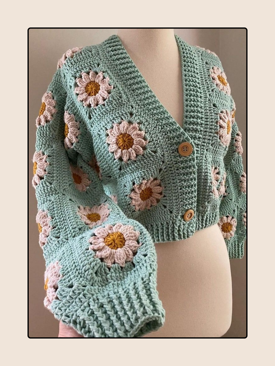 Daisy Squares cardigan - Masterclass - The Crochet Boy