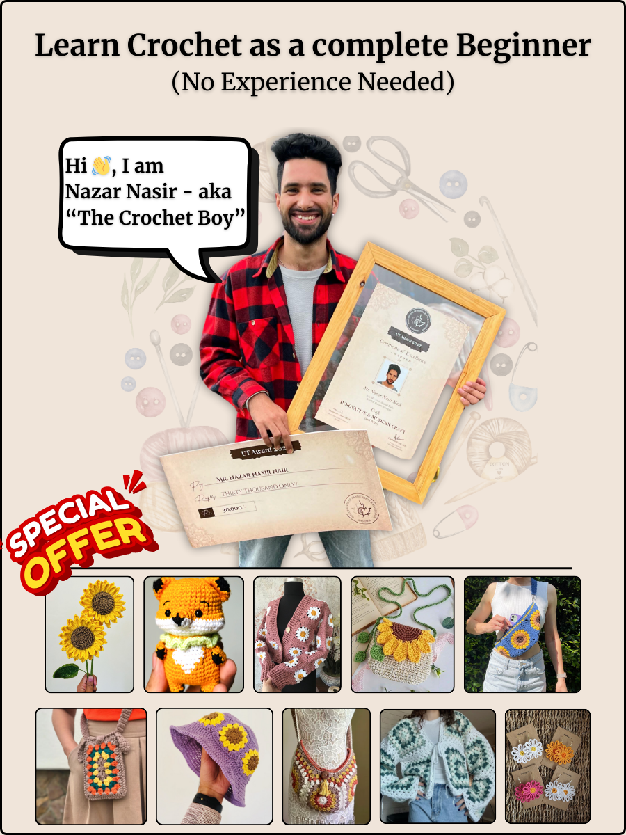 Learn Crochet in 30 Days – Step-by-Step for Beginners (With Lifetime Access) - The Crochet Boy